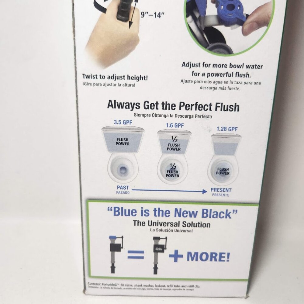 Fluidmaster 400H-002 Performax Universal Toilet Fill Valve High Performance Tank - Picture 8 of 11